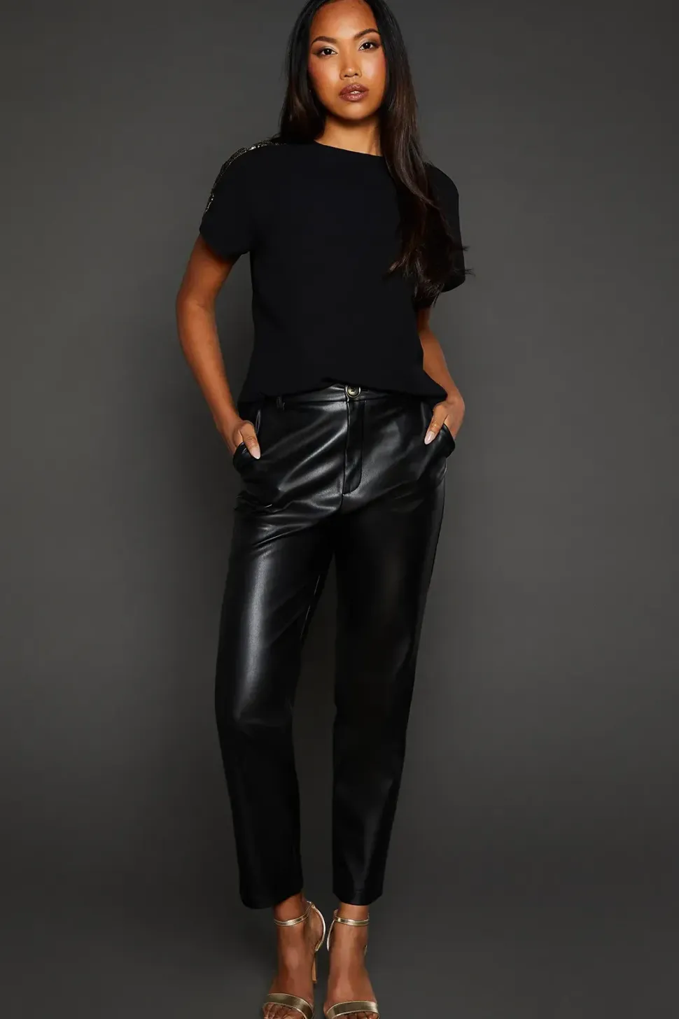 Gold Sequin Insert T-shirt