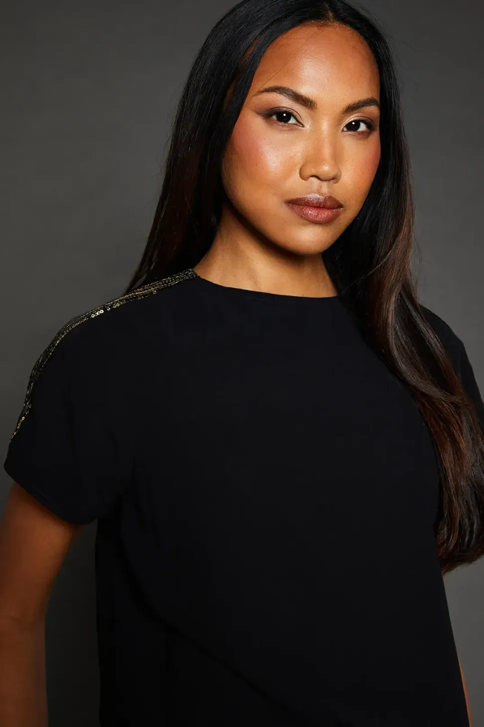 Gold Sequin Insert T-shirt