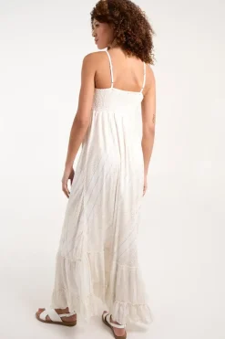 Gold Tie Front Maxi Dress