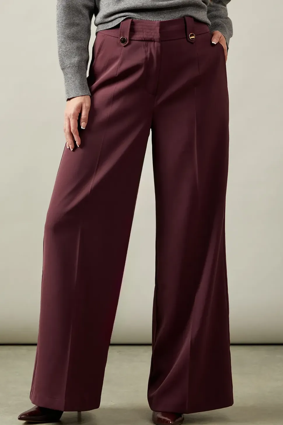 Gold Trim Wide Leg Trousers