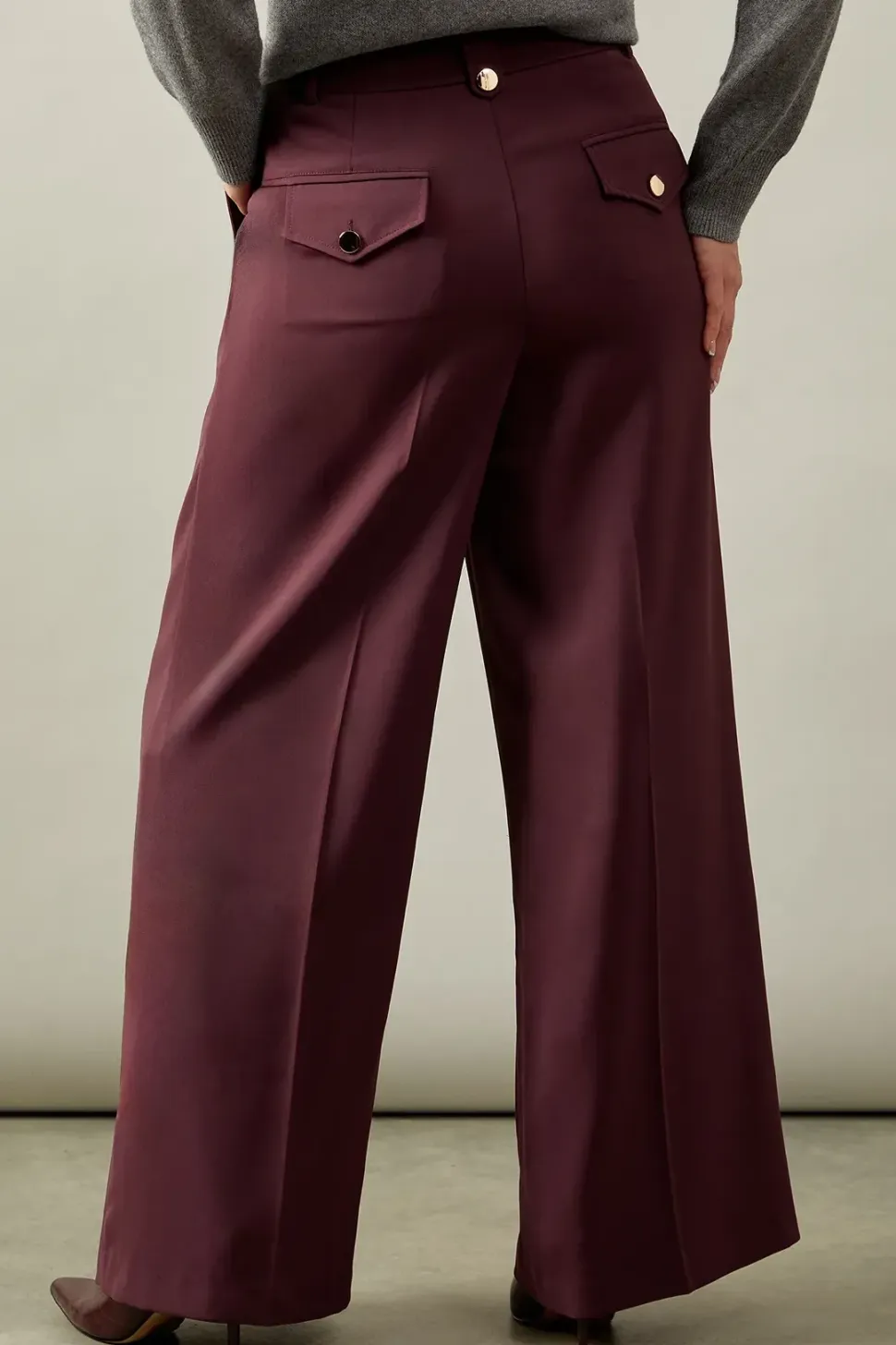 Gold Trim Wide Leg Trousers