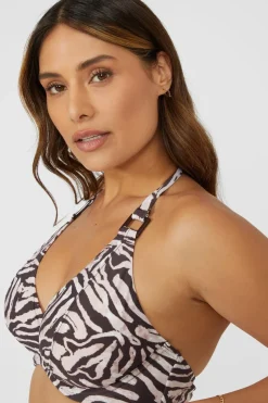 Gorgeous Animal Non Padded Plunge Underwire Bikini Top