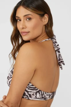 Gorgeous Animal Non Padded Plunge Underwire Bikini Top