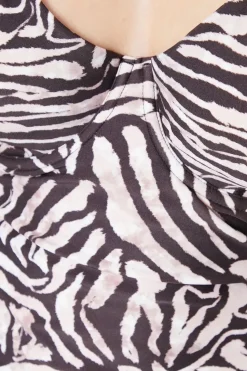 Gorgeous Animal Non Pad Plunge Tankini Top