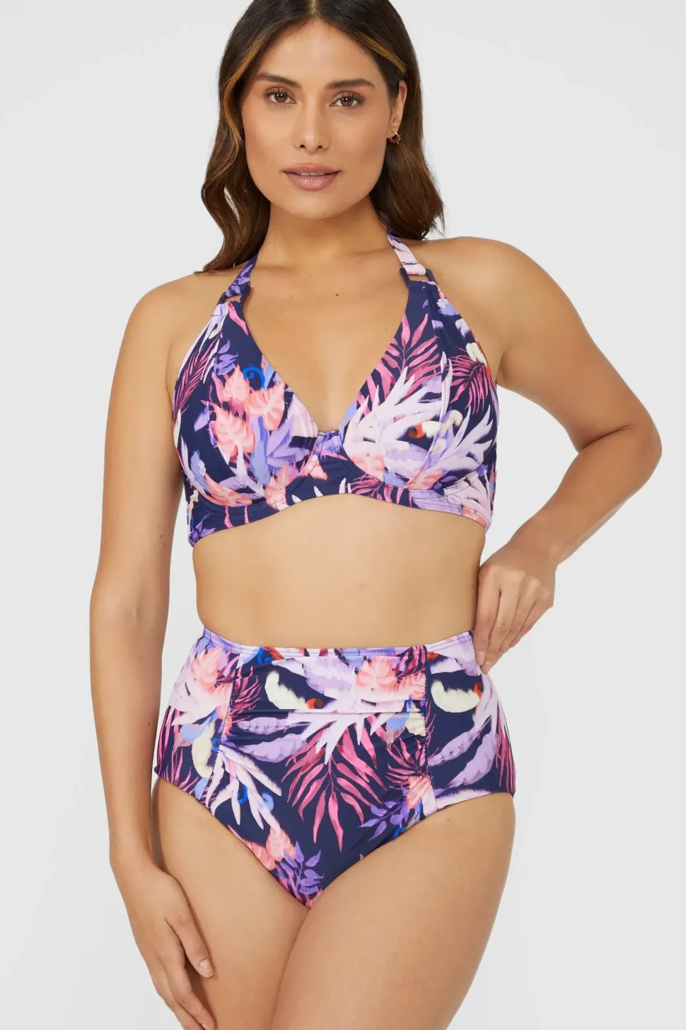 Gorgeous Arianna Palm Non Padded Plunge Underwire Bikini Top
