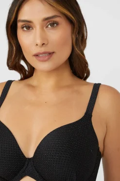 Gorgeous DD+ Gold Sparkle Balcony Padded Wire Bikini Top