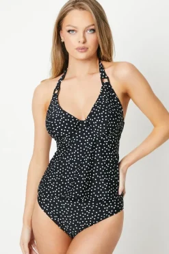 Gorgeous DD+ Spot Non Pad Plunge Tankini Top