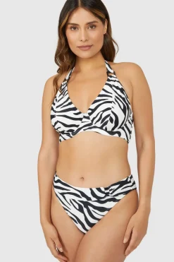Gorgeous Zebra Plunge Non Pad Bikini Top