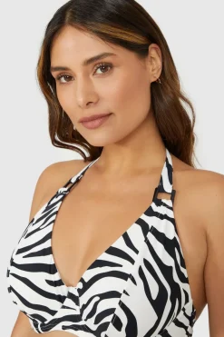 Gorgeous Zebra Plunge Non Pad Bikini Top