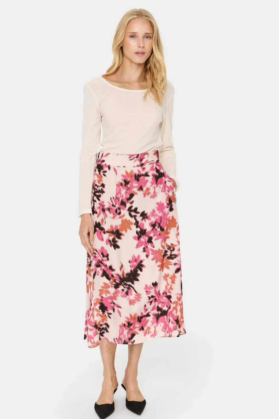 GracySZ A-line Fit Printed Midi Skirt-
