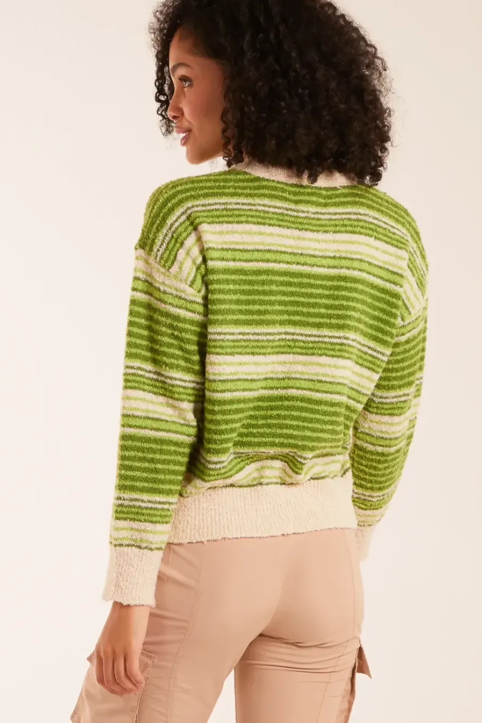 Gradient Stripe Velour Knit Jumper