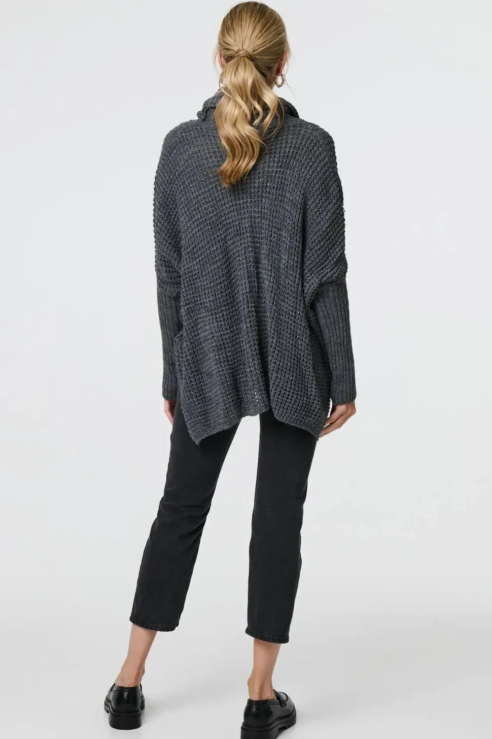 Graphic Print Metallic Roll Neck Jumper
