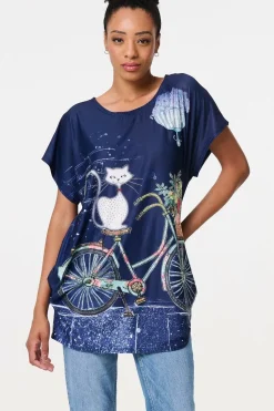 Graphic Print Relaxed Short Sleeve Tunic