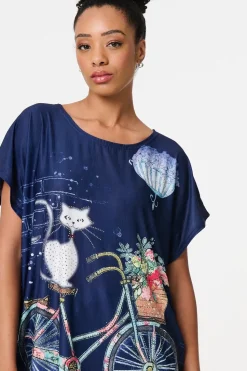 Graphic Print Relaxed Short Sleeve Tunic