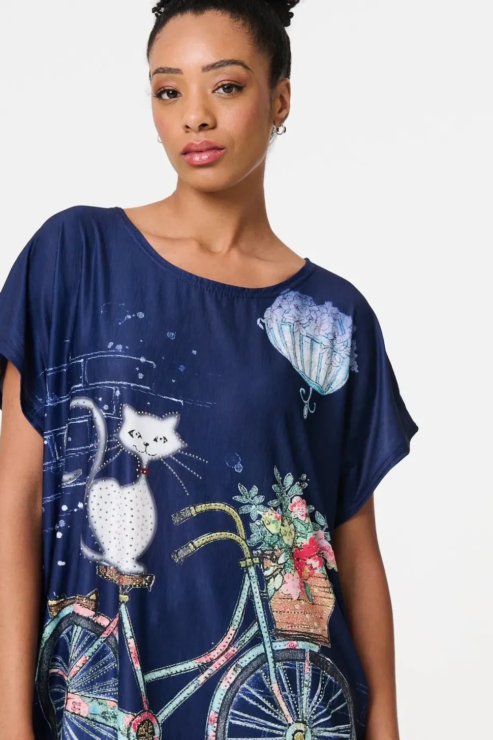 Graphic Print Relaxed Short Sleeve Tunic