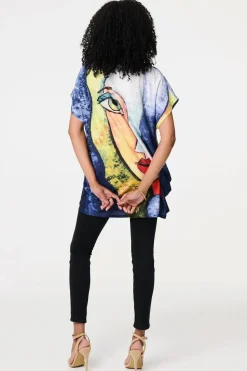 Graphic Print Short Sleeve Relaxed Tunic