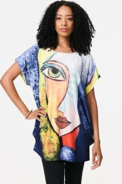 Graphic Print Short Sleeve Relaxed Tunic