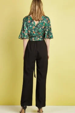 Green Animal Wrap Jumpsuit