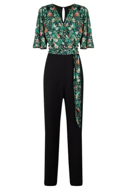 Green Animal Wrap Jumpsuit