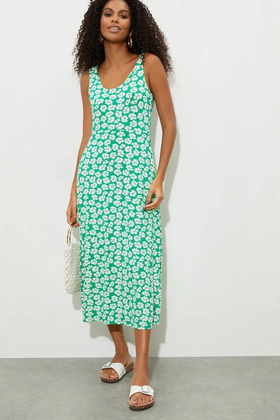 Green Floral Midi Dress