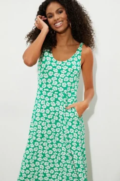 Green Floral Midi Dress