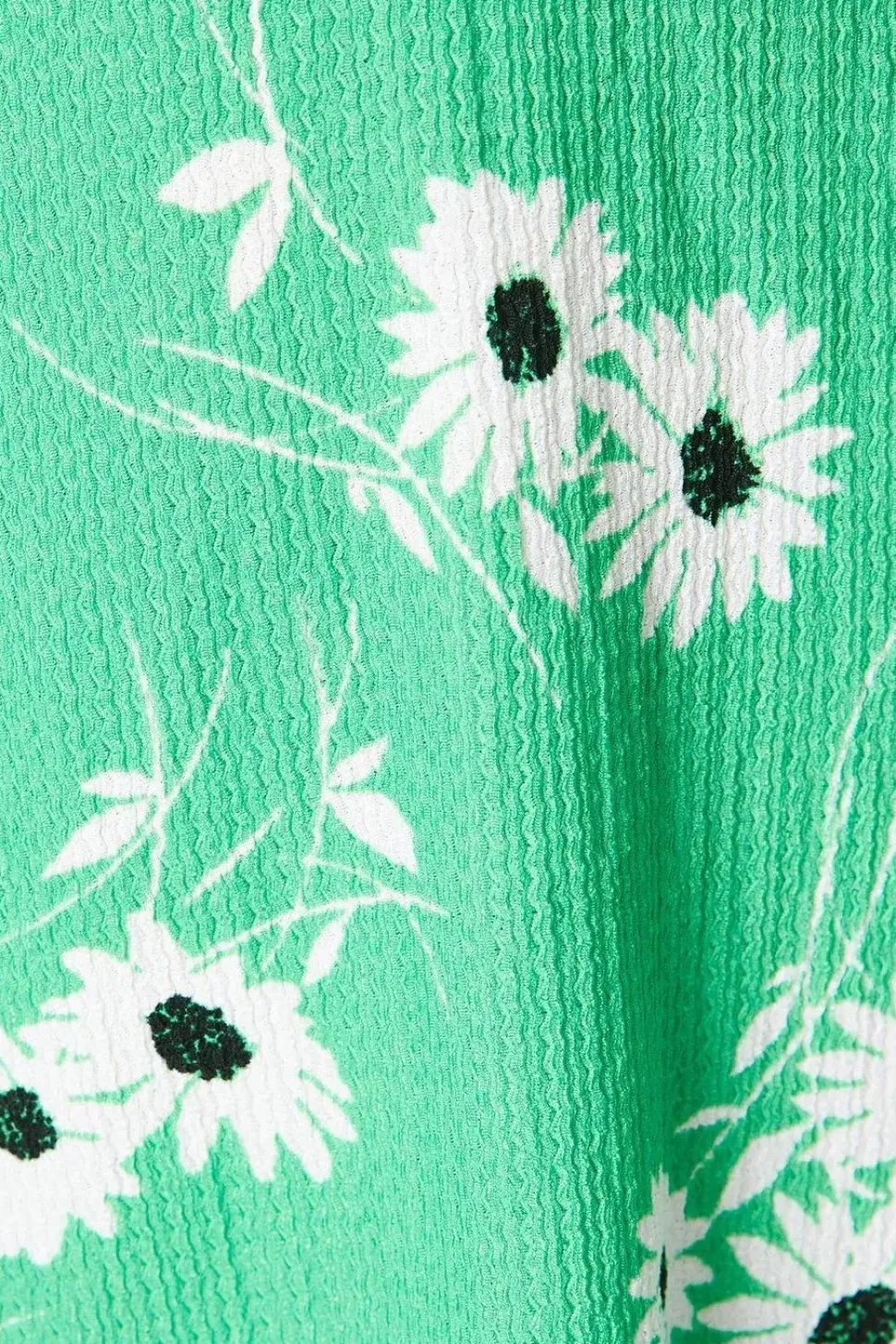 Green Floral Tie Front Mini Dress