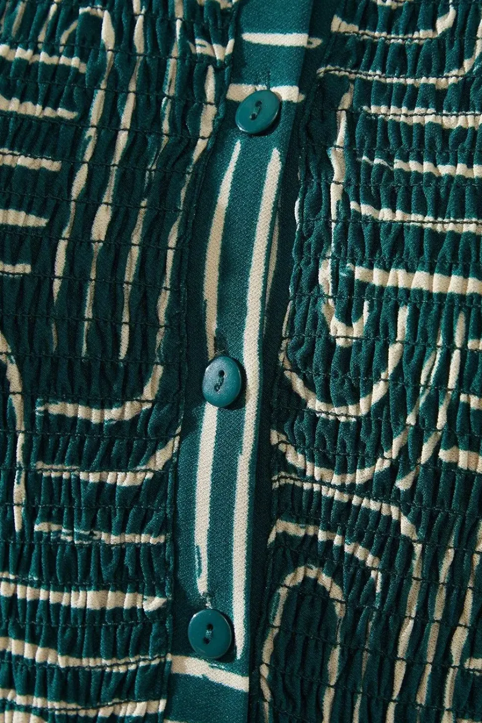 Green Geo Collared Midi Dress