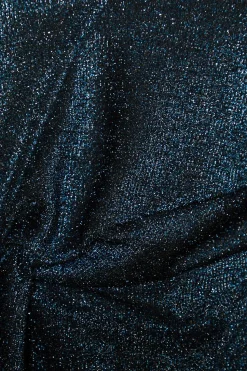 Green Glitter Detail Jersey Twist Detail Wrap Top