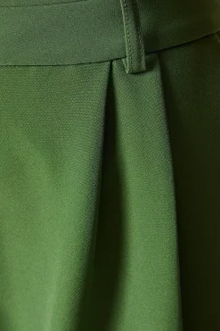 Green High Waisted Wide Leg Trouser