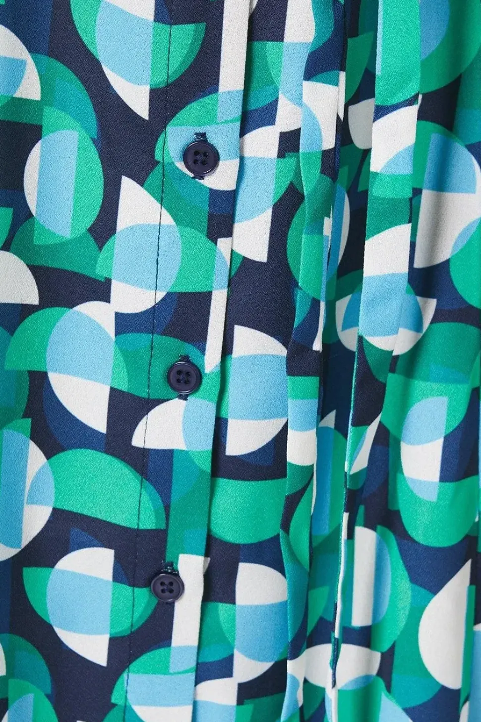 Green Petite Geo Printed Shirt Dress