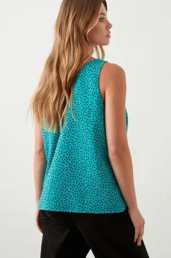Green Spot Built Up V Neck Cami Top