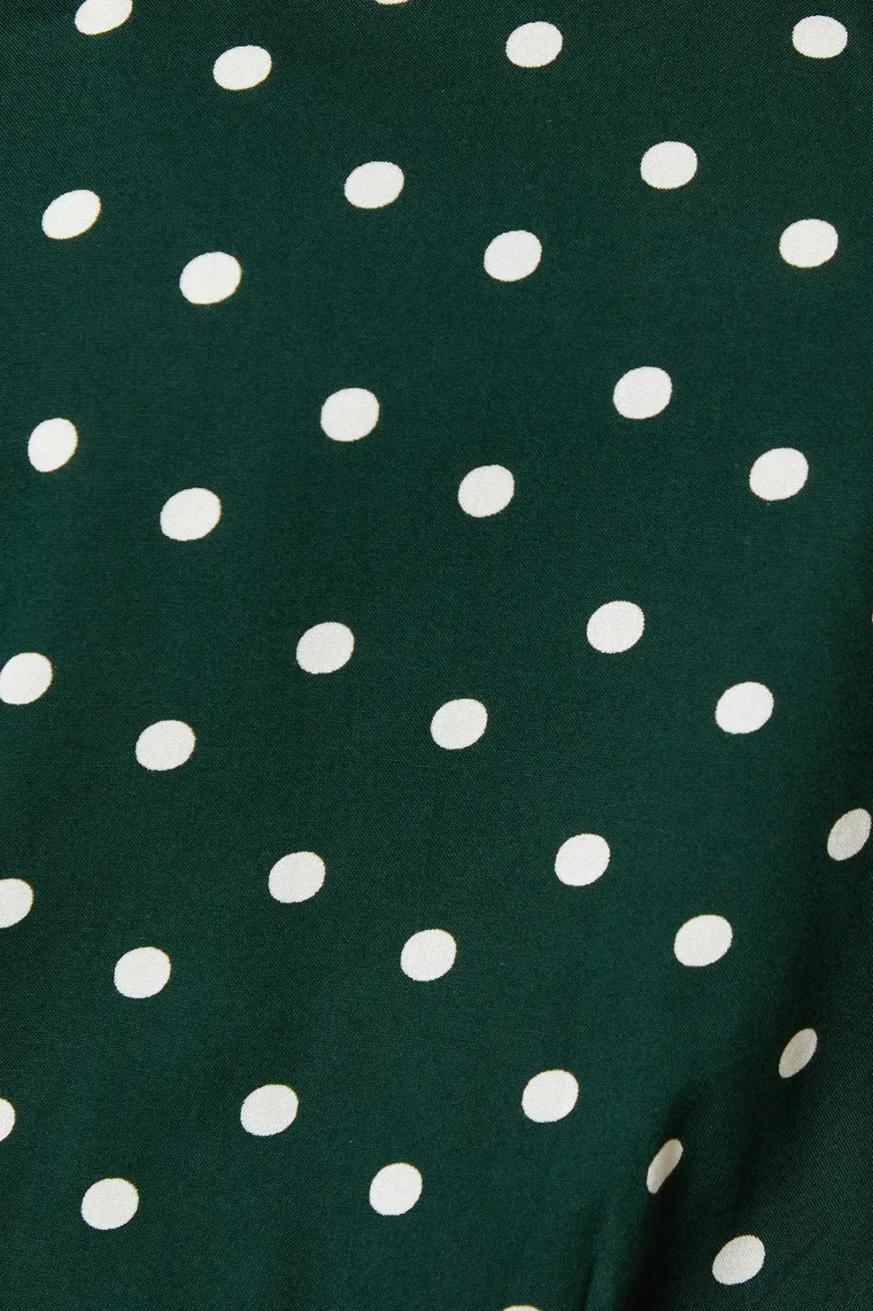 Green Spot Shirred Hem Top