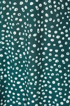 Green Spot Wrap Mini Dress