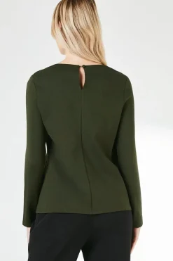 Green Trim Detail Ponte Top