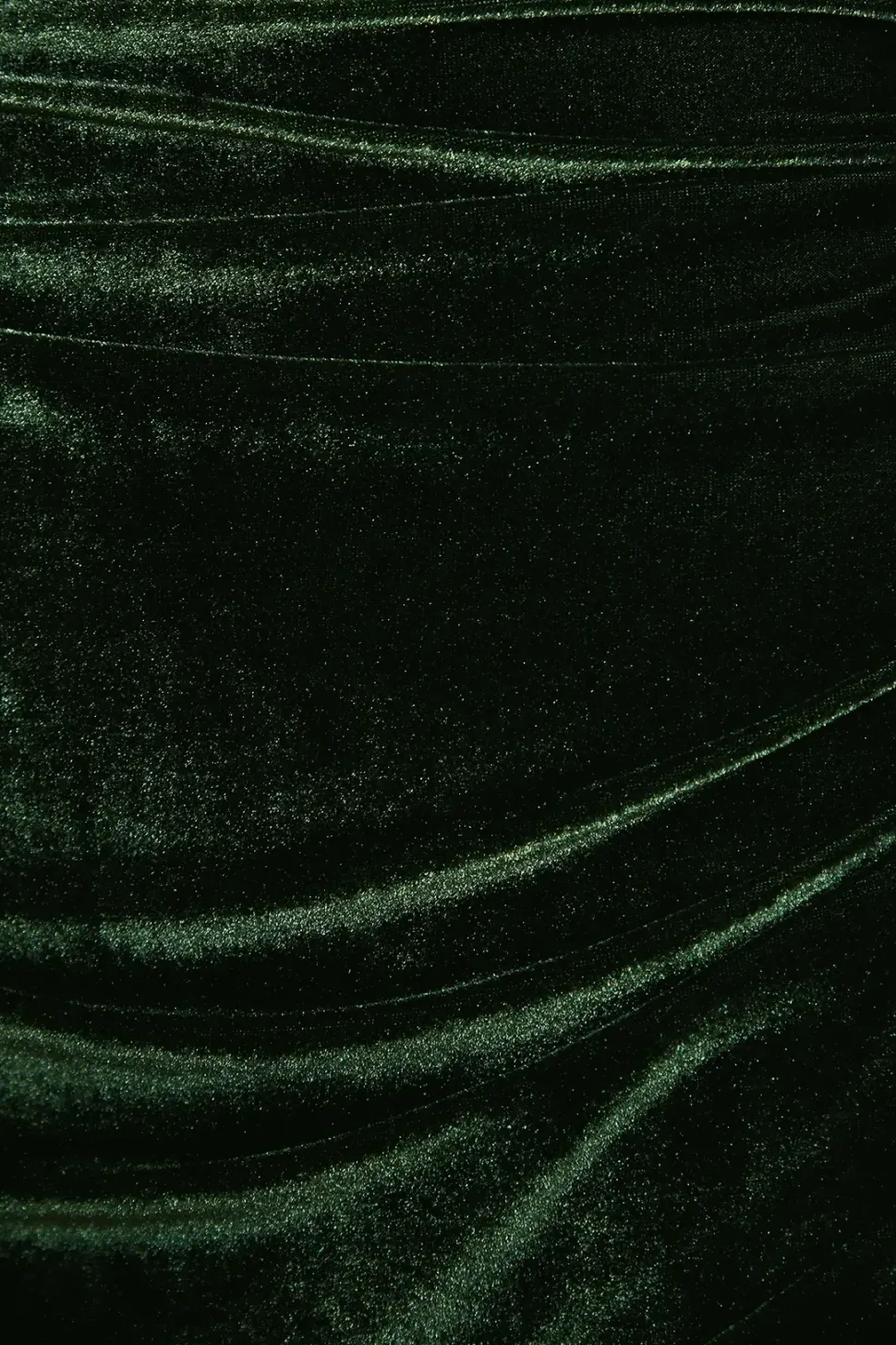 Green Velvet Asymmetric Cut Out Midaxi Dress