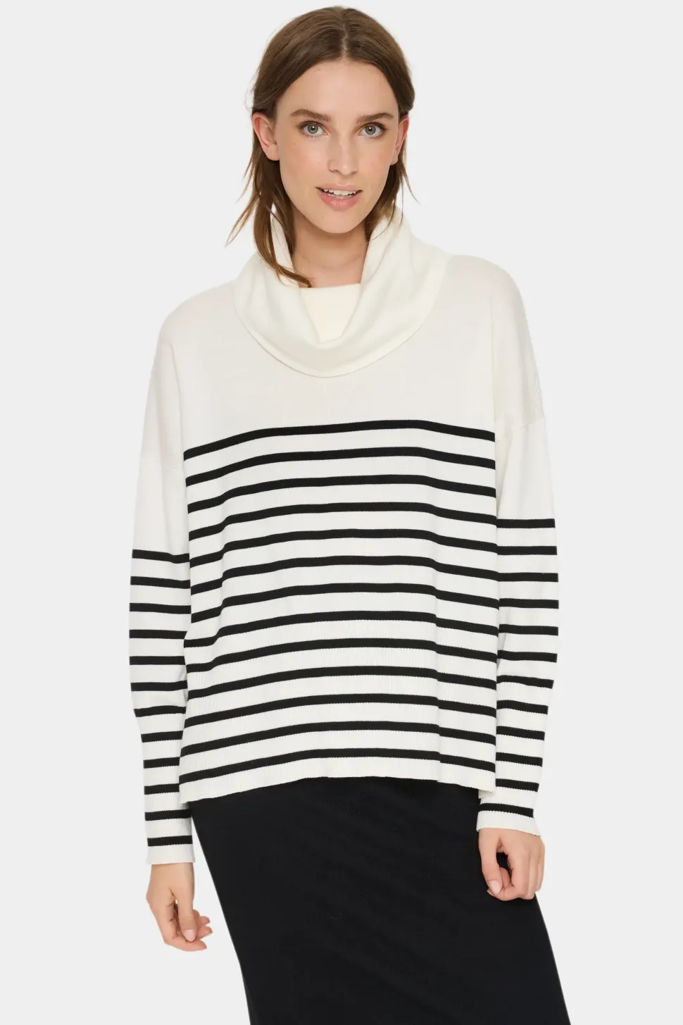 GrilaSZ Cowl Neck Stripe Pullover-