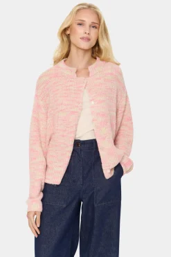 GustaSZ Collar Button Melange Cardigan-