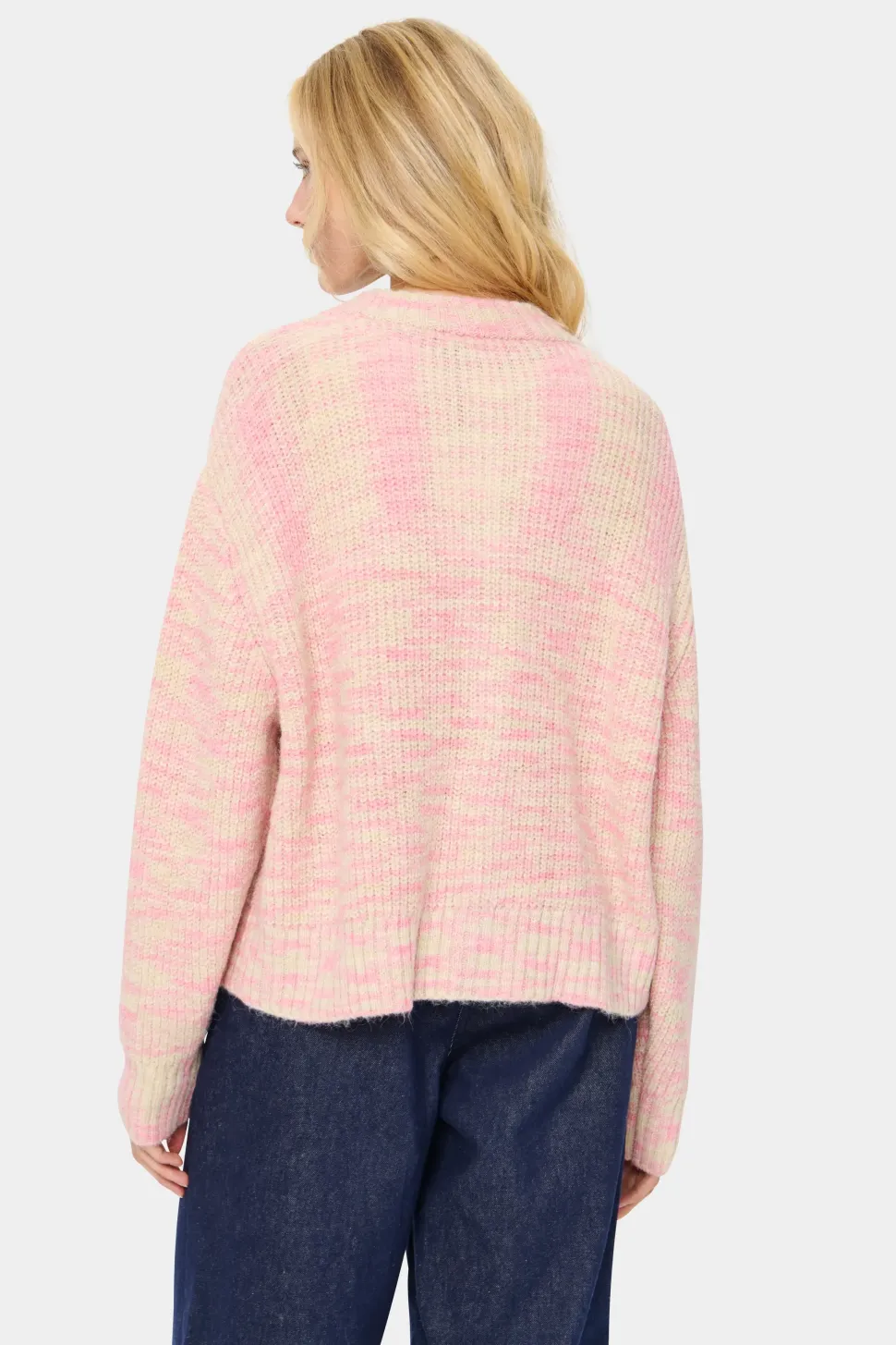 GustaSZ Collar Button Melange Cardigan-