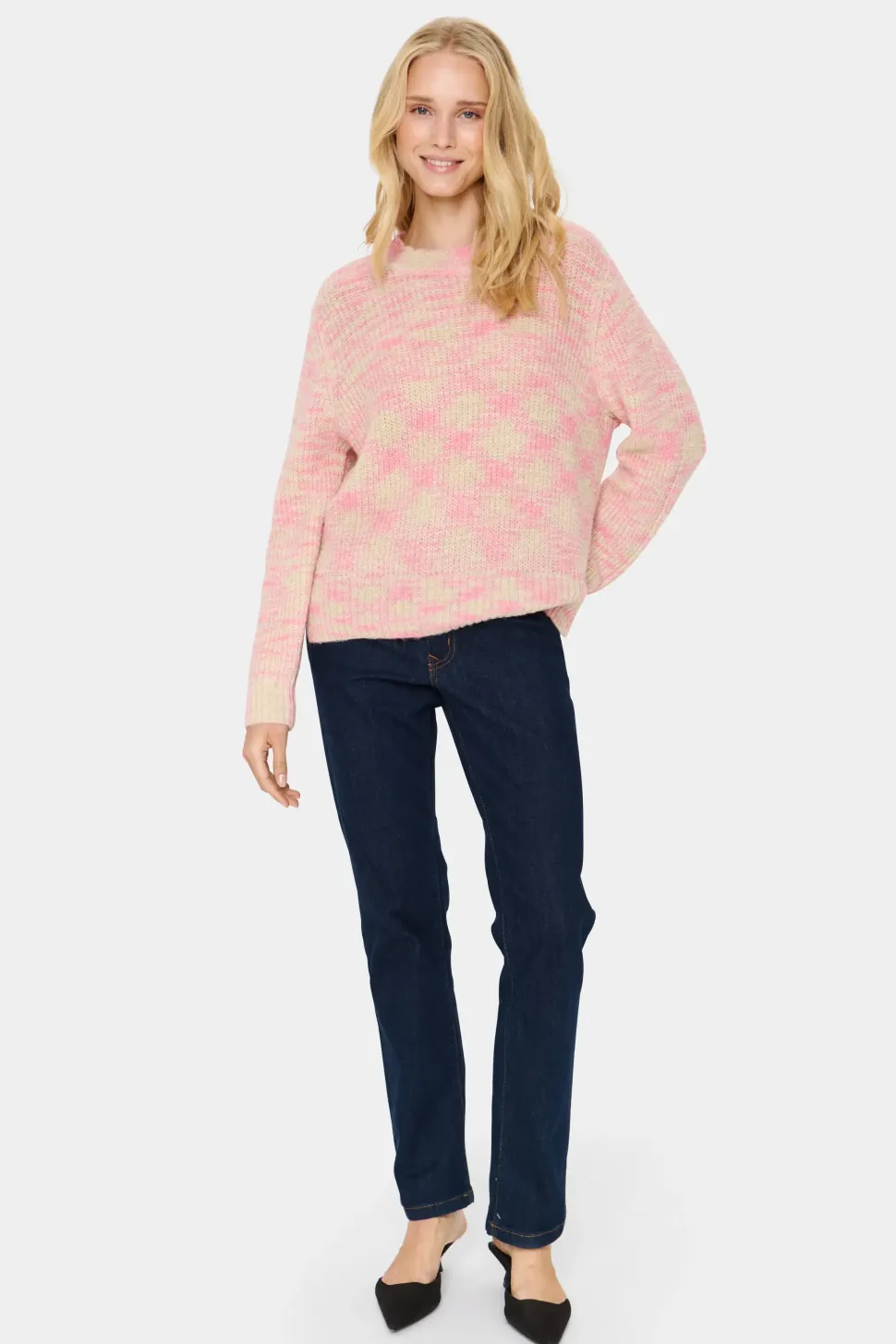 GustaSZ Crew Neck Melange Knit Pullover-
