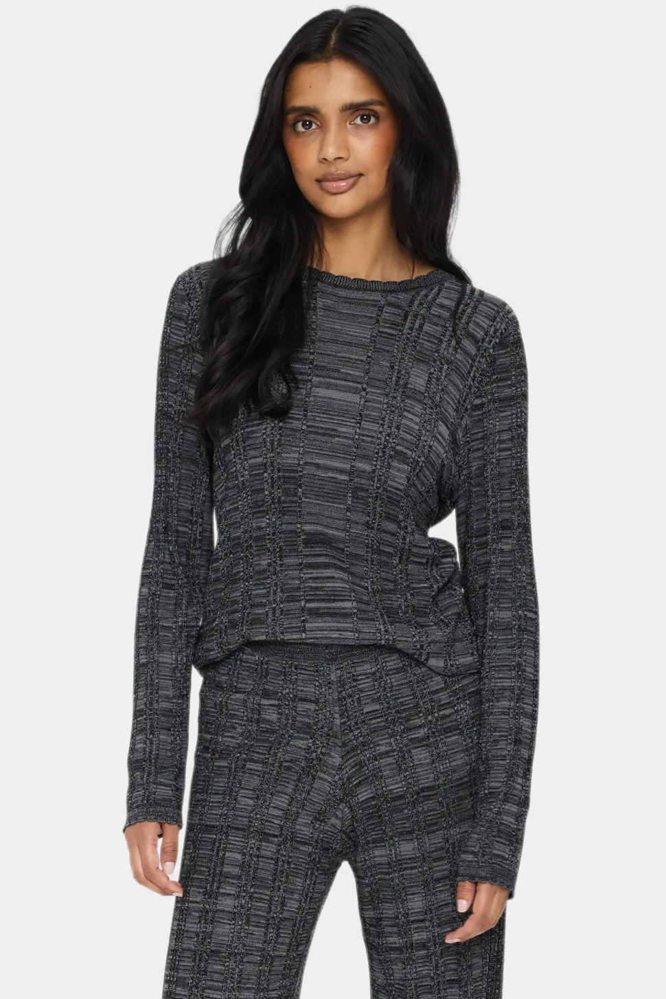 GwenSZ Slim Fit Textured Stripe Pullover-