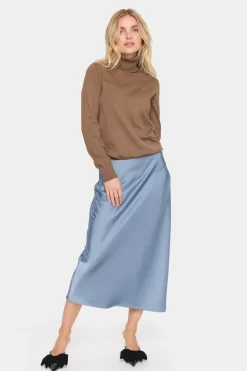 HafiaSZ High-waisted Satin Skirt-