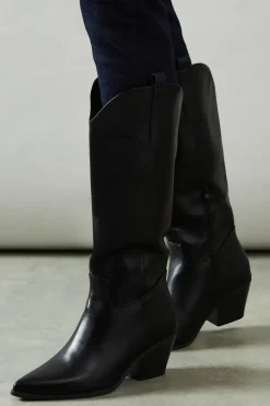 Hale Faux Leather Western Cowboy Boots