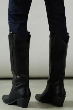 Hale Faux Leather Western Cowboy Boots