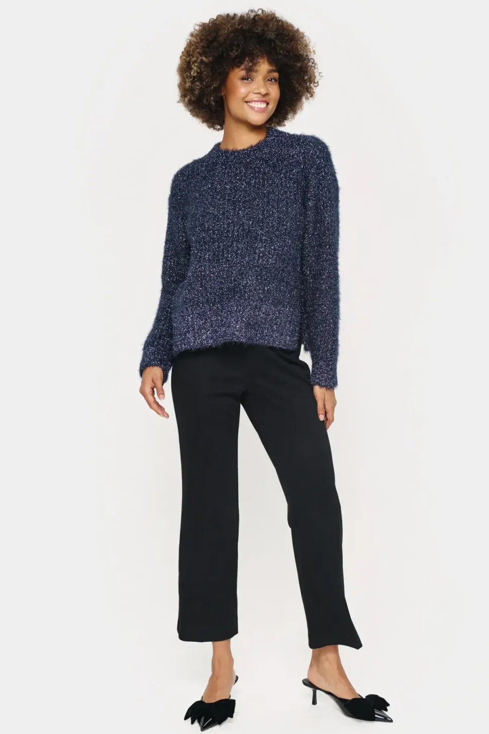 HalfaSZ Pullover Glitter Knit Casual Fit-