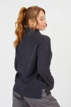 Half Zip Cable Knit Jumper
