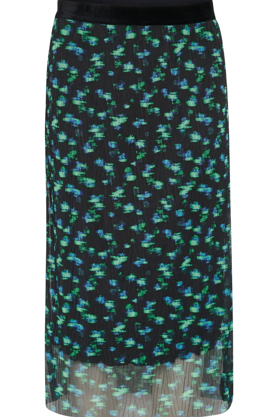 HaliejadeSZ Printed Mesh Midi Skirt-
