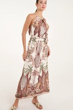 Halter Neck Satin Dress