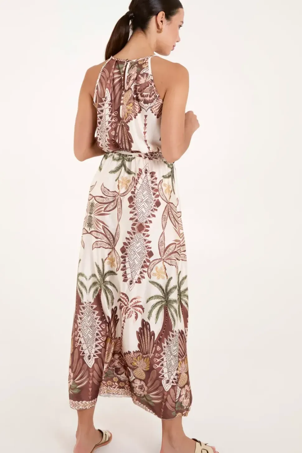 Halter Neck Satin Dress
