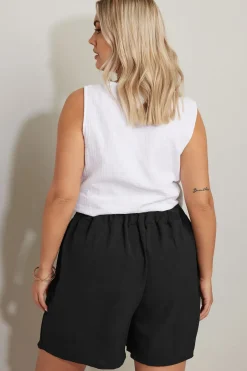 Hammered Satin Belted Shorts