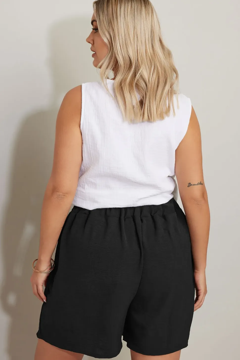 Hammered Satin Belted Shorts